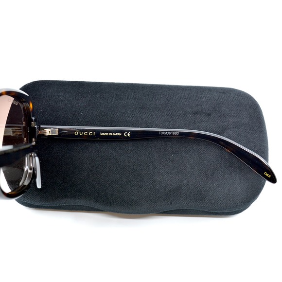 GUCCI GG1068SA 002 HAVANA BROWN OVERSIZED AUTHENTIC SUNGLASSES - Picture 9 of 10